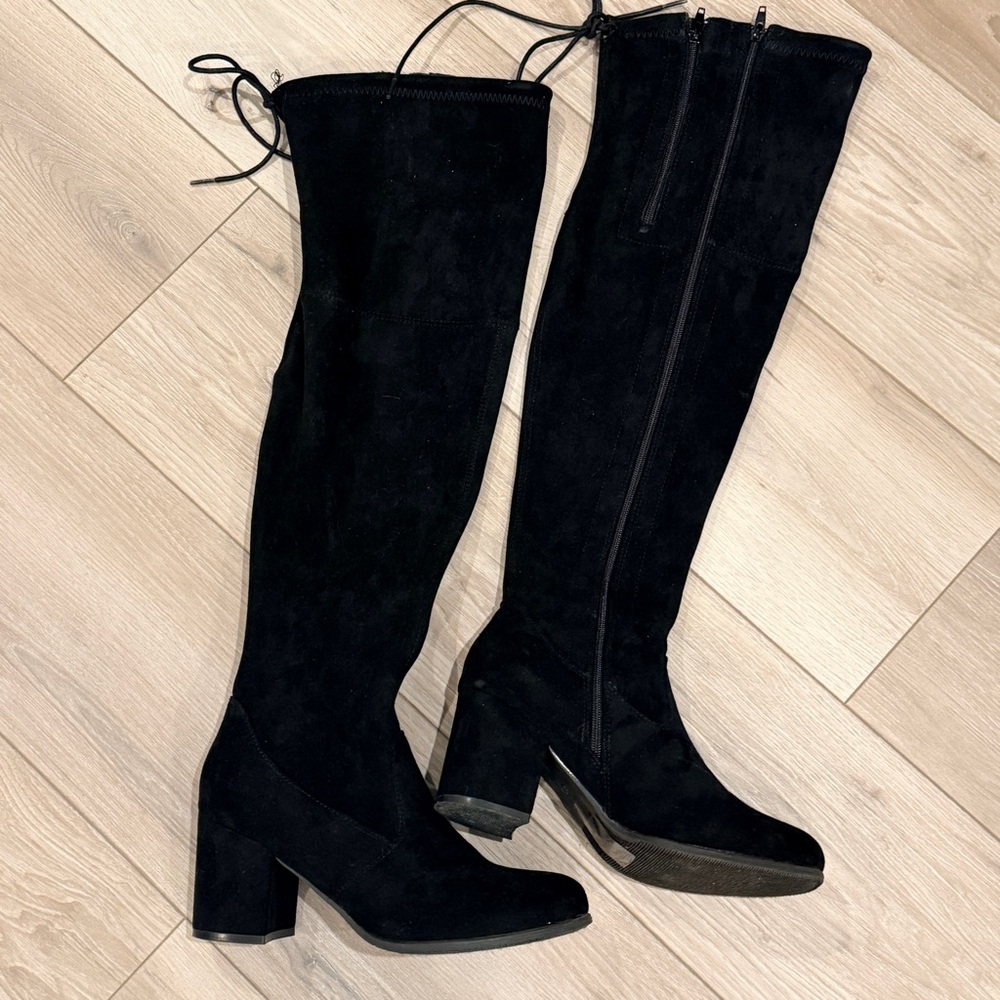 Over/the-Knee Vegan Suede boots